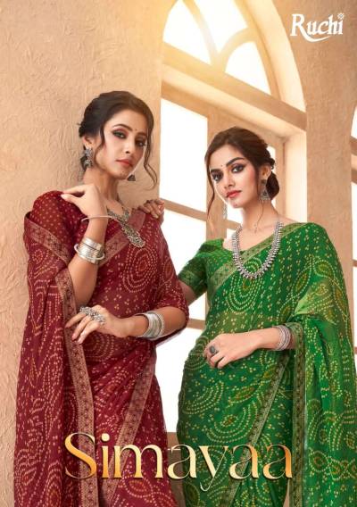 Simayaa Vol 18 By Ruchi Fancy Chiffon Bandhani Saree Collection
